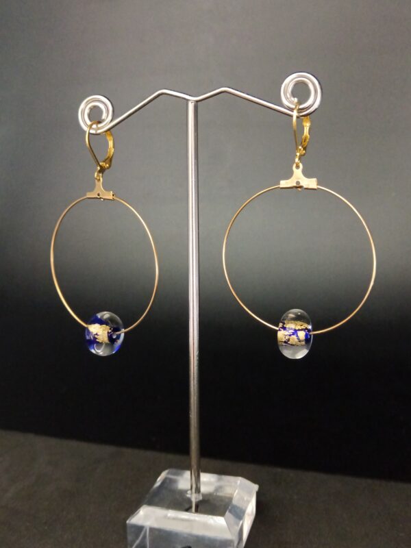 Boucles d’Oreilles Feuille d’Or 24 Carats Bleu Cobalt - IMG_20241018_170053_1