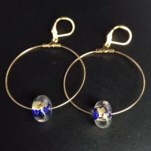 Boucles d’Oreilles Feuille d’Or 24 Carats Bleu Cobalt - IMG_20241018_194153