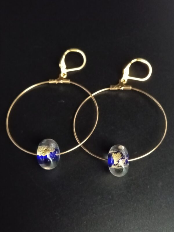 Boucles d’Oreilles Feuille d’Or 24 Carats Bleu Cobalt - IMG_20241018_194153