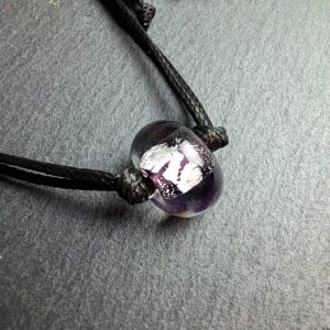 QUENTIN VALENTIN, BRACELET AJUSTABLE CRISTAL DE MURANO FEUILLE ARGENT 999 1000 ROSE ; 2