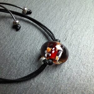 QUENTIN VALENTIN, BRACELET AJUSTABLE CRISTAL DE MURANO AVENTURINE ROUGE ; 2