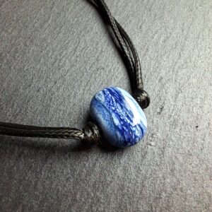 QUENTIN VALENTIN, BRACELET AJUSTABLE CRISTAL DE MURANO BLEU VIERZON ; 2